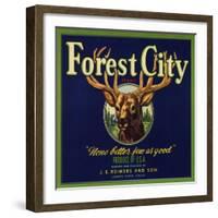 Forest City Brand - Lemon Cove, California - Citrus Crate Label-Lantern Press-Framed Art Print