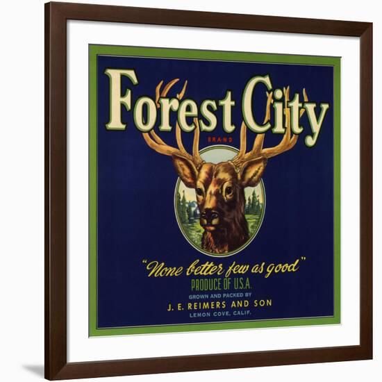 Forest City Brand - Lemon Cove, California - Citrus Crate Label-Lantern Press-Framed Art Print