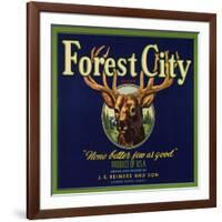 Forest City Brand - Lemon Cove, California - Citrus Crate Label-Lantern Press-Framed Art Print