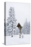 Forest, Conifers, Wooden Cross, Snow-Covered-Dietmar Walser-Stretched Canvas