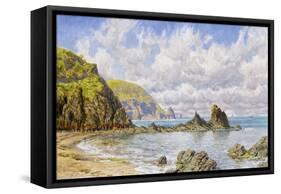 Forest Cove, Cardigan Bay, 1883 (Oil on Canvas)-John Brett-Framed Stretched Canvas