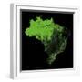 Forest Cover Of Brazil-Grasshopper Geography-Framed Giclee Print