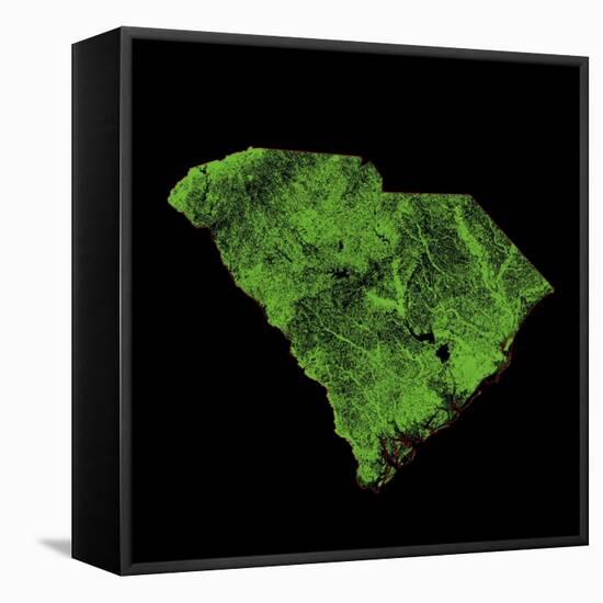 Forest Cover Of South Carolina-Grasshopper Geography-Framed Stretched Canvas