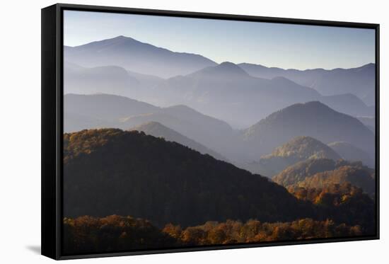 Forest Covered Hills, Piatra Craiului Np, Transylvania, Southern Carpathian Mountains, Romania-Dörr-Framed Stretched Canvas