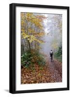 Forest cycling-Charles Bowman-Framed Photographic Print