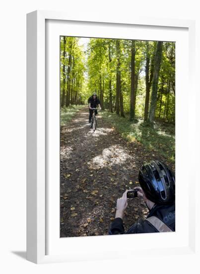 Forest Cycling-Charles Bowman-Framed Photographic Print