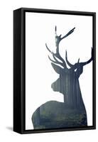 Forest Deer Silhouette-Incado-Framed Stretched Canvas