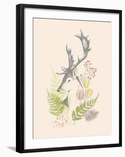 Forest Deer-Laure Girardin Vissian-Framed Giclee Print