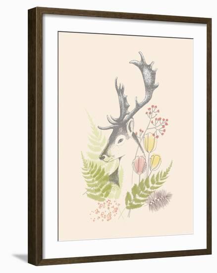 Forest Deer-Laure Girardin Vissian-Framed Giclee Print