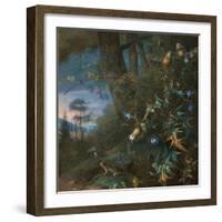 Forest Floor Still Life with a Frog and a Mushroom, Mountains Beyond-Matthias Withoos-Framed Giclee Print