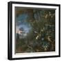 Forest Floor Still Life with a Frog and a Mushroom, Mountains Beyond-Matthias Withoos-Framed Giclee Print