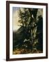 Forest Floor with a Toad and a Lizard, a Bullfinch on a Branch of Ivy Above and a Mountain Beyond-Giovanni Battista Salvi da Sassoferrato-Framed Giclee Print