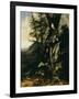 Forest Floor with a Toad and a Lizard, a Bullfinch on a Branch of Ivy Above and a Mountain Beyond-Giovanni Battista Salvi da Sassoferrato-Framed Giclee Print