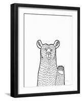 Forest Friends IV Black and White Bear-Elyse DeNeige-Framed Art Print