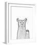 Forest Friends IV Black and White Bear-Elyse DeNeige-Framed Art Print