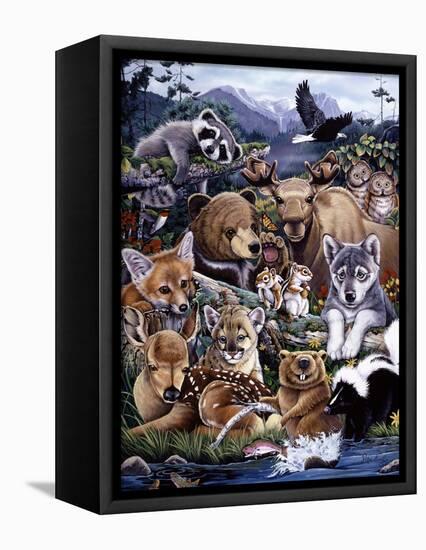 Forest Friends-Jenny Newland-Framed Stretched Canvas