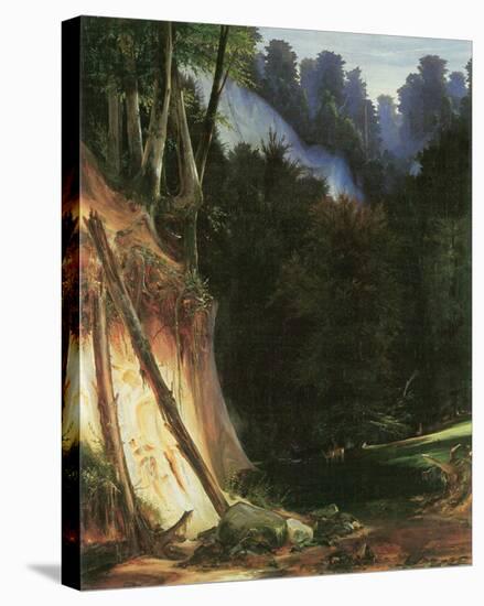 Forest Gorge with Deers-Karl Blechen-Stretched Canvas