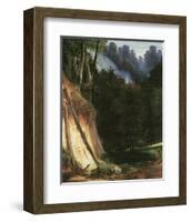 Forest Gorge with Deers-Karl Blechen-Framed Art Print