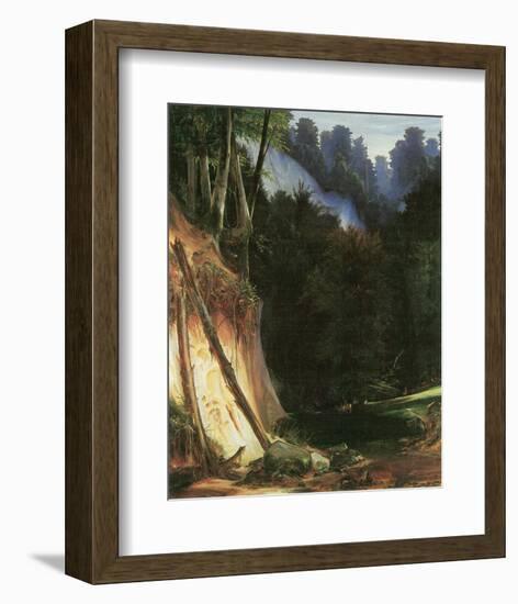 Forest Gorge with Deers-Karl Blechen-Framed Art Print