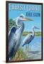 Forest Grove, Oregon - Blue Heron-Lantern Press-Framed Art Print