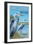 Forest Grove, Oregon - Blue Heron-Lantern Press-Framed Art Print