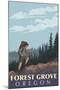 Forest Grove, Oregon - Mountain Hiker-Lantern Press-Mounted Art Print