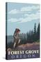 Forest Grove, Oregon - Mountain Hiker-Lantern Press-Stretched Canvas