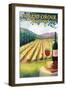 Forest Grove, Oregon - Wine Country-Lantern Press-Framed Art Print