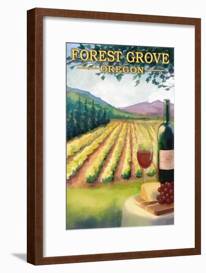 Forest Grove, Oregon - Wine Country-Lantern Press-Framed Art Print