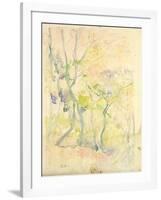 Forest in Fontainebleau, 1893 (W/C on Paper)-Berthe Morisot-Framed Giclee Print