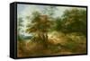 Forest Landscape with Ambush-Jacques Fouquieres-Framed Stretched Canvas