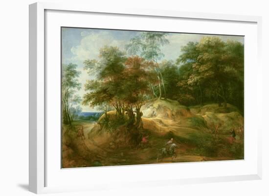 Forest Landscape with Ambush-Jacques Fouquieres-Framed Giclee Print