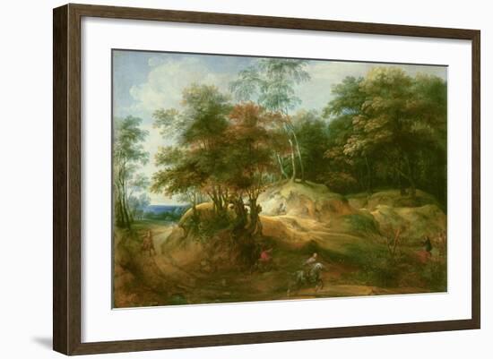 Forest Landscape with Ambush-Jacques Fouquieres-Framed Giclee Print