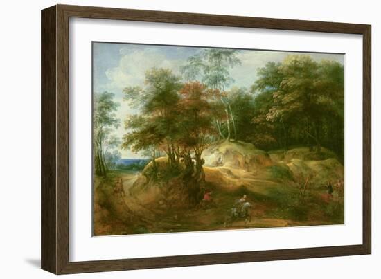 Forest Landscape with Ambush-Jacques Fouquieres-Framed Giclee Print