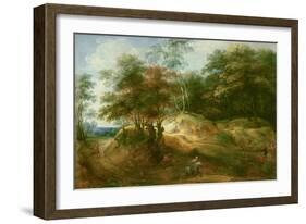 Forest Landscape with Ambush-Jacques Fouquieres-Framed Giclee Print