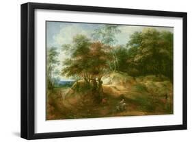 Forest Landscape with Ambush-Jacques Fouquieres-Framed Giclee Print