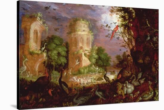 Forest Landscape with Birds and Fowl-Roelandt Jacobsz Savery-Stretched Canvas