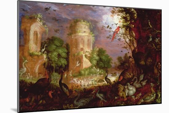 Forest Landscape with Birds and Fowl-Roelandt Jacobsz Savery-Mounted Premium Giclee Print