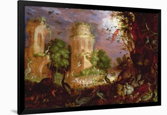 Forest Landscape with Birds and Fowl-Roelandt Jacobsz Savery-Framed Giclee Print