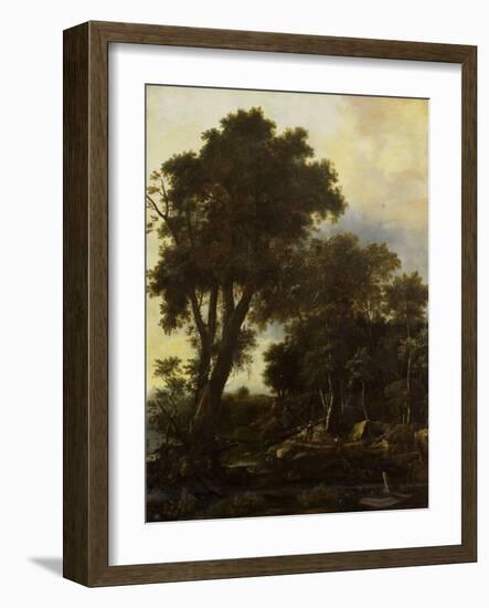 Forest Landscape with Lean-To-Roelant Roghman-Framed Art Print