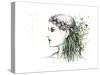 Forest Lover Girl Portrait-Michelle Faber-Stretched Canvas