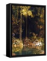 Forest Mirror, Queensland-Charles E Gordon Frazer-Framed Stretched Canvas