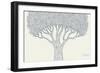 Forest Oak Tree Isolated. Vector Botany Detailed Artwork. Bohemia Concept for Invitation, Card, Tic-oksanka007-Framed Art Print