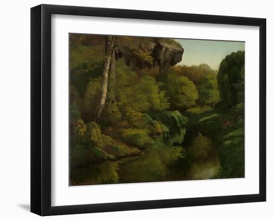 Forest of Fontainebleau,-Gustave Courbet-Framed Art Print