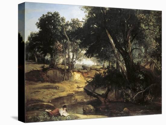 Forest of Fontainebleu-Jean-Baptiste-Camille Corot-Stretched Canvas