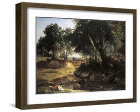 Forest of Fontainebleu-Jean-Baptiste-Camille Corot-Framed Art Print