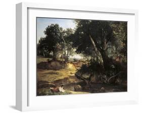 Forest of Fontainebleu-Jean-Baptiste-Camille Corot-Framed Art Print