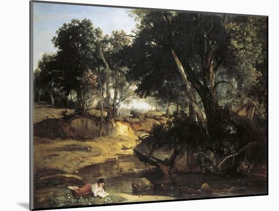 Forest of Fontainebleu-Jean-Baptiste-Camille Corot-Mounted Art Print