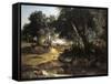 Forest of Fontainebleu-Jean-Baptiste-Camille Corot-Framed Stretched Canvas