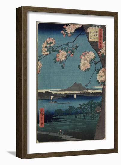 Forest of Suijin Shrine and Masaki on the Sumida River, August 1856-Utagawa Hiroshige-Framed Giclee Print